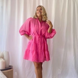 Gingham & Heels Magenta dress